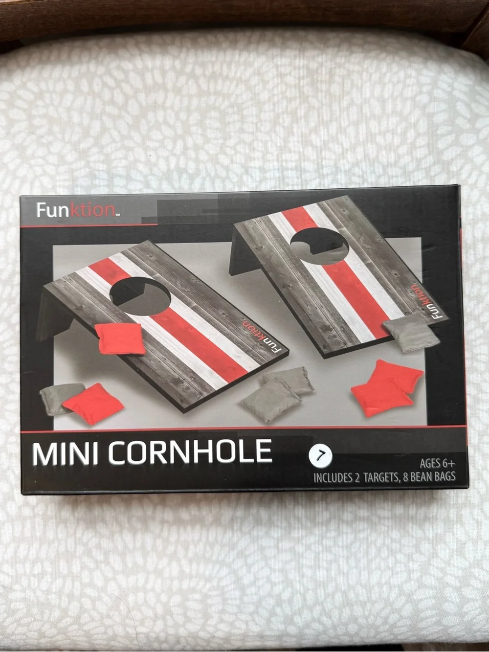 Funktion Mini Cornhole Set 2 Boards 8 Bean Bags Indoor Tabletop Game